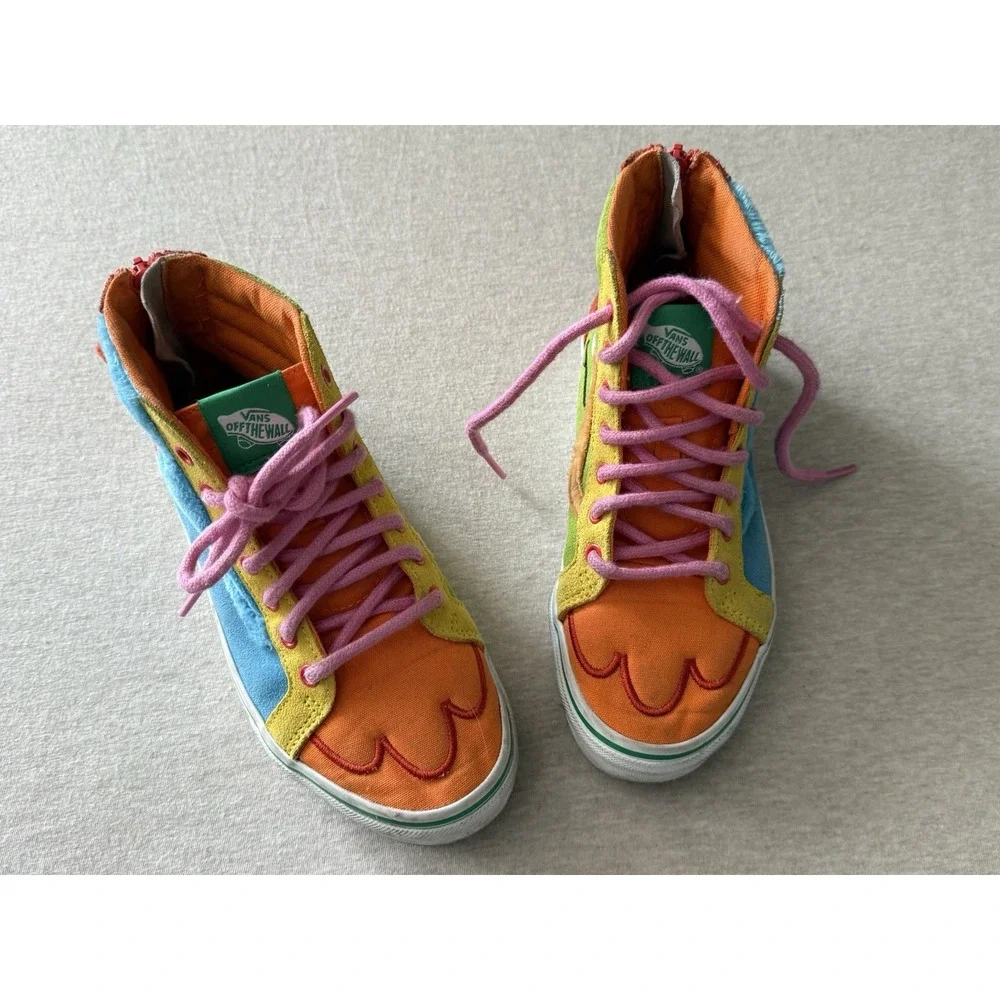 Vans x Sesame Street Toddler Sz 3 Multi Color Zip Casual Shoes SK8-Hi-C4PBMC-SZ